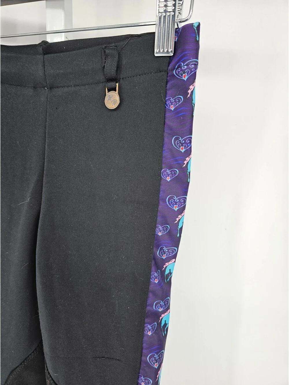 Royal Highness Girls Sz M Riding Equestrian Pants Black w/ Purple Trim